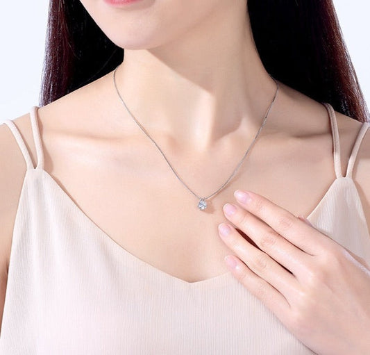 Brillantes Moissanit-Halskette aus 925er Silber