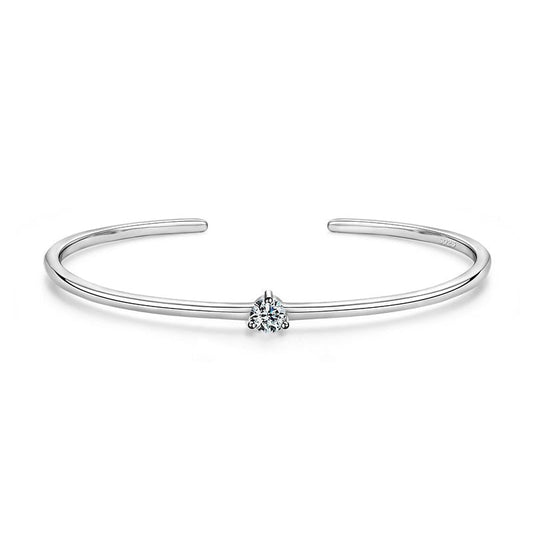 Pulsera Solitario Corazón de Circonita Plata