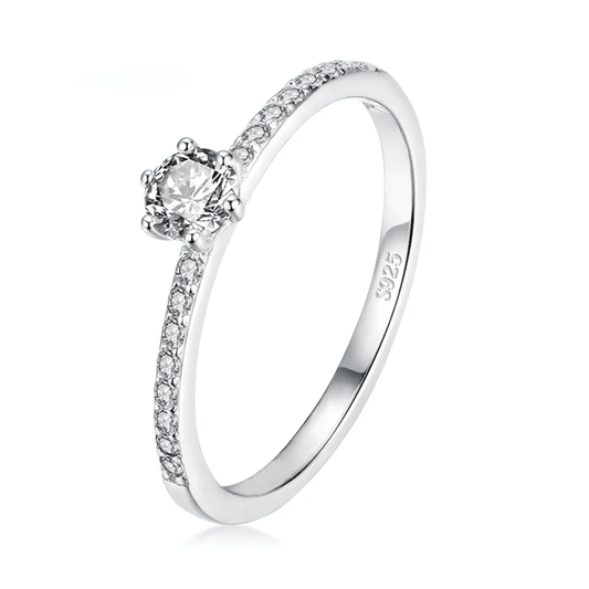 Anillo Solitario Engastado en Plata 925
